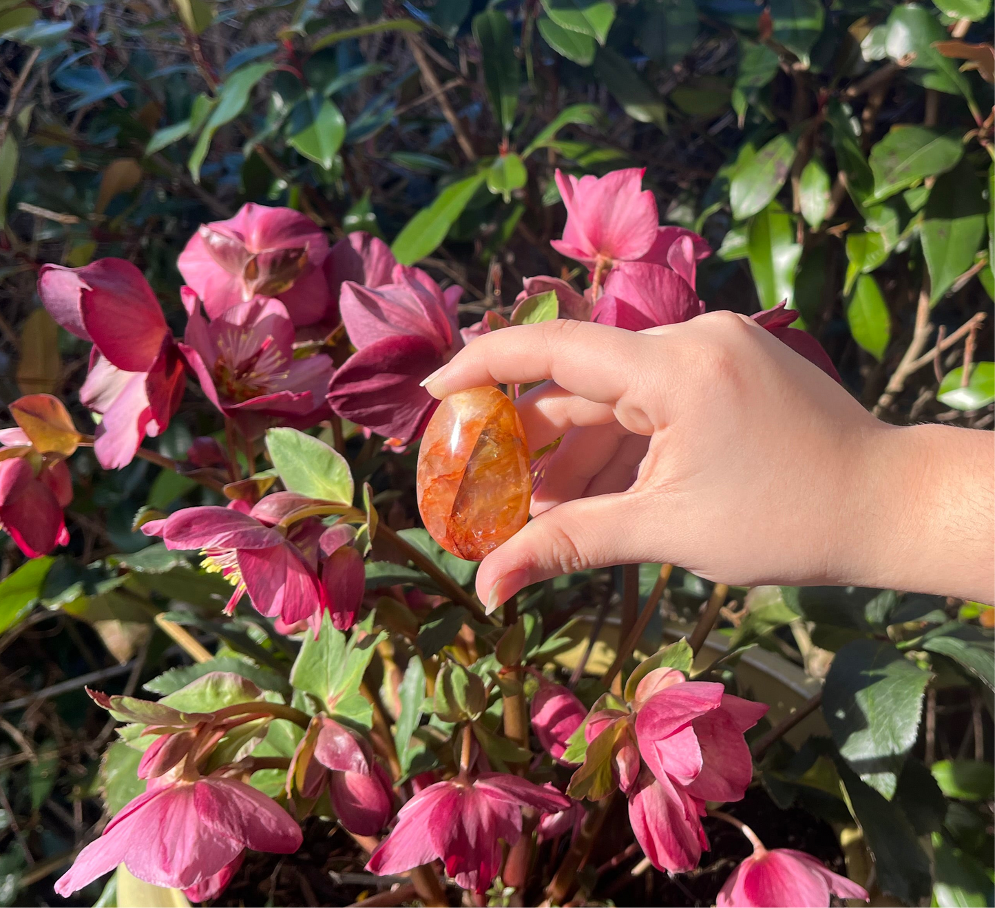 Hematoid Quartz (Fire Quartz) Palm Stones