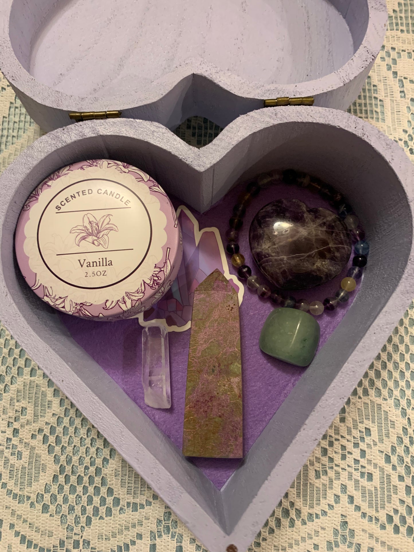 Handcrafted Heart-Shaped Boxes with Crystals