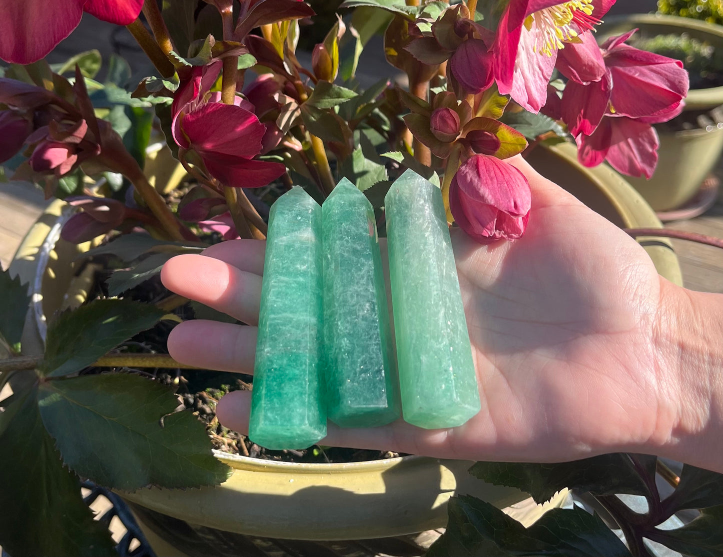 Green Strawberry Quartz Towers