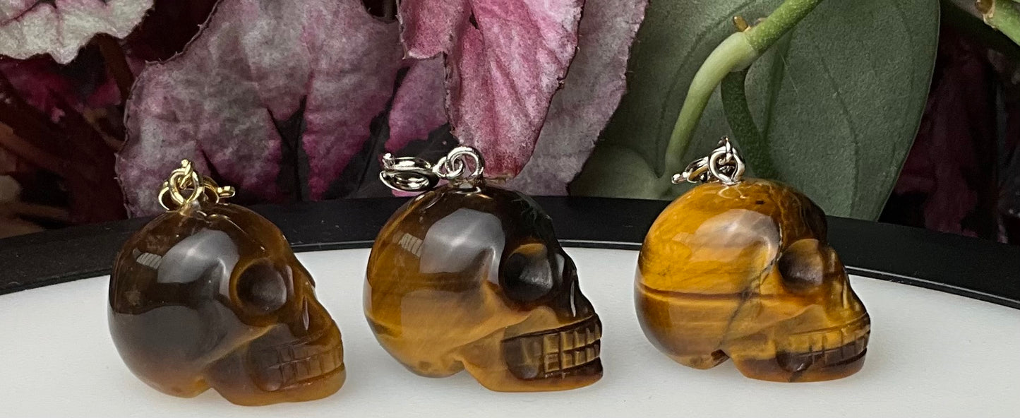 Tiger’s Eye Skull Pendants/Charms