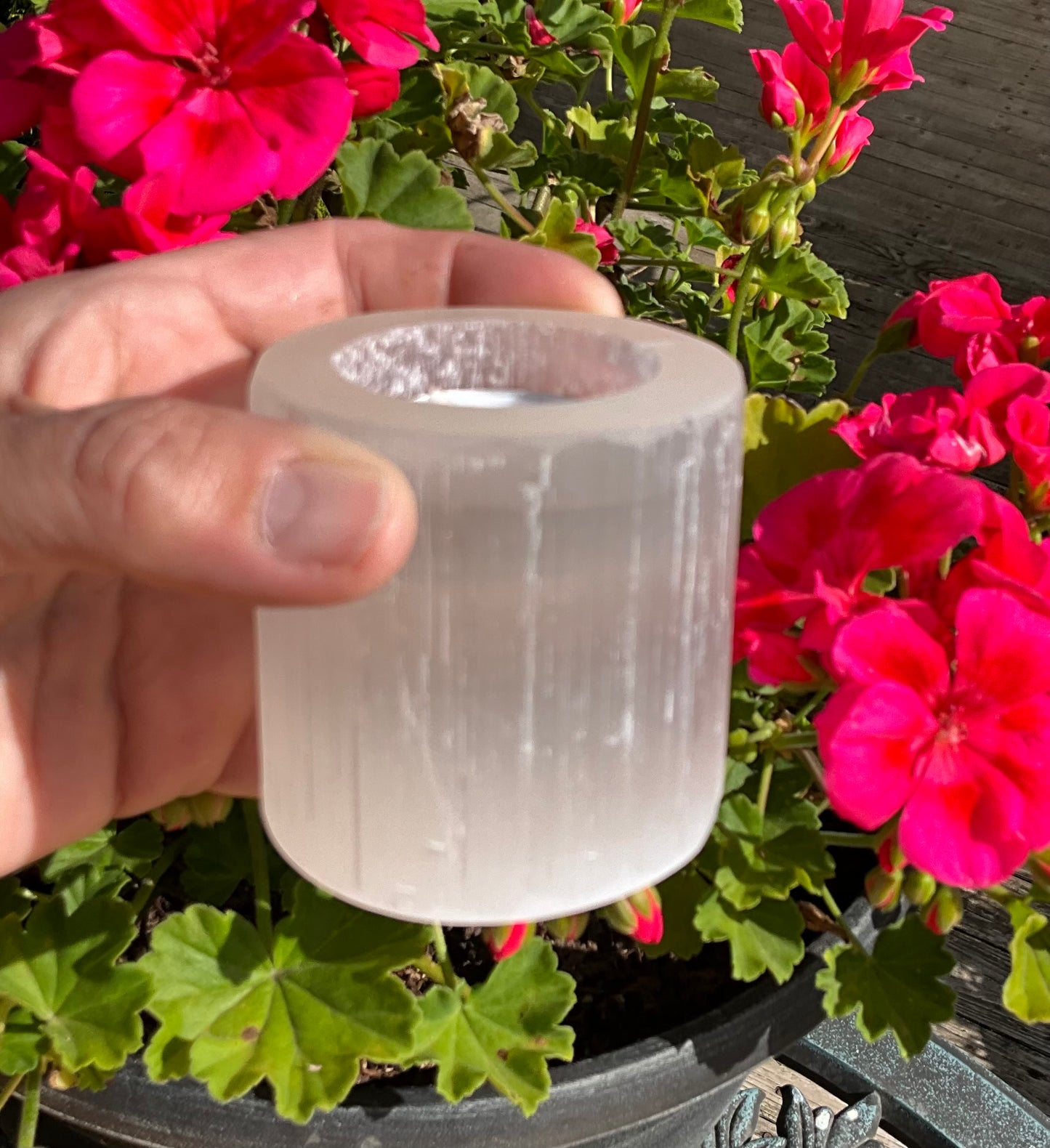 Selenite (Satin Spar) Candle Holders