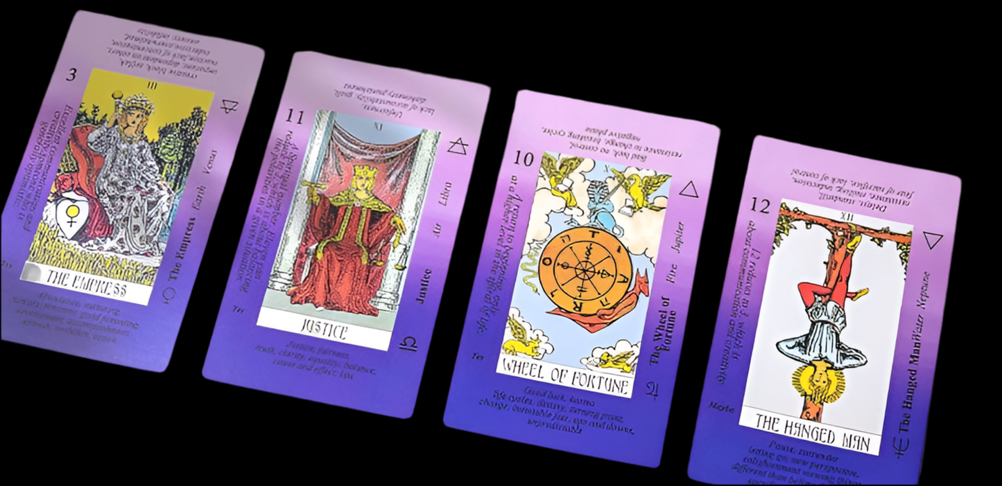 Mystic Purple Tarot Card Deck with Magical Velvet Pouch