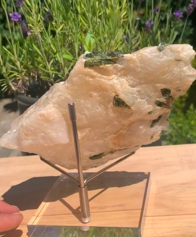 Large Green Tourmaline in Quartz Specimen