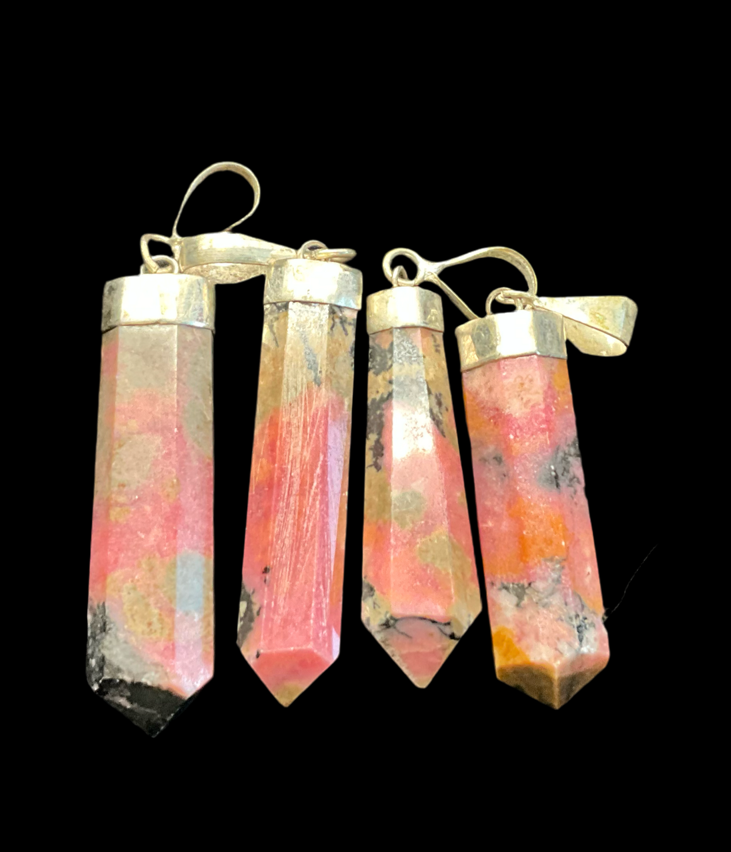 Rhodonite Crystal Pendants