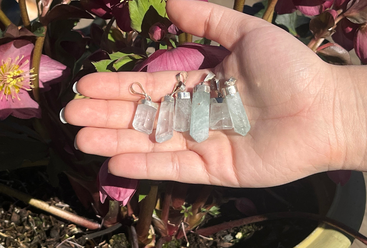 Aquamarine Crystal Pendants