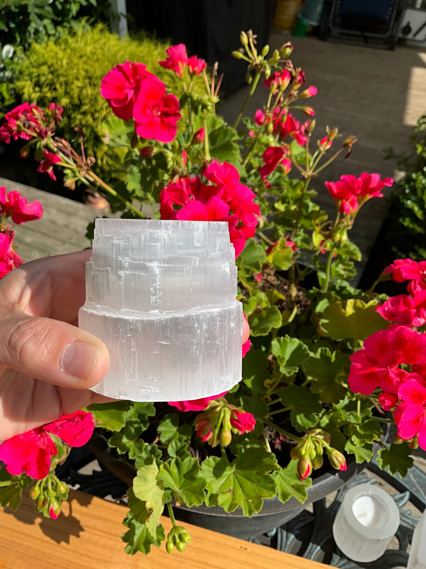 Selenite (Satin Spar) Candle Holders