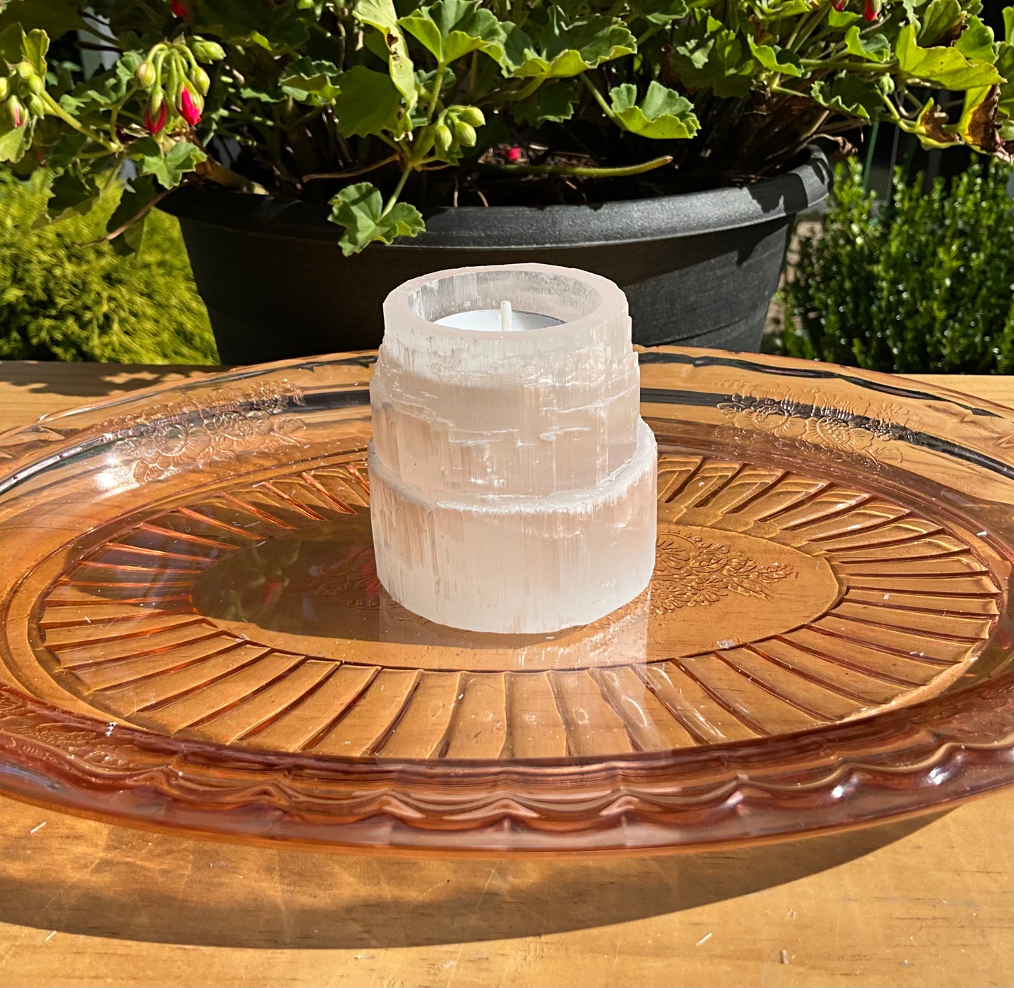 Selenite (Satin Spar) Candle Holders