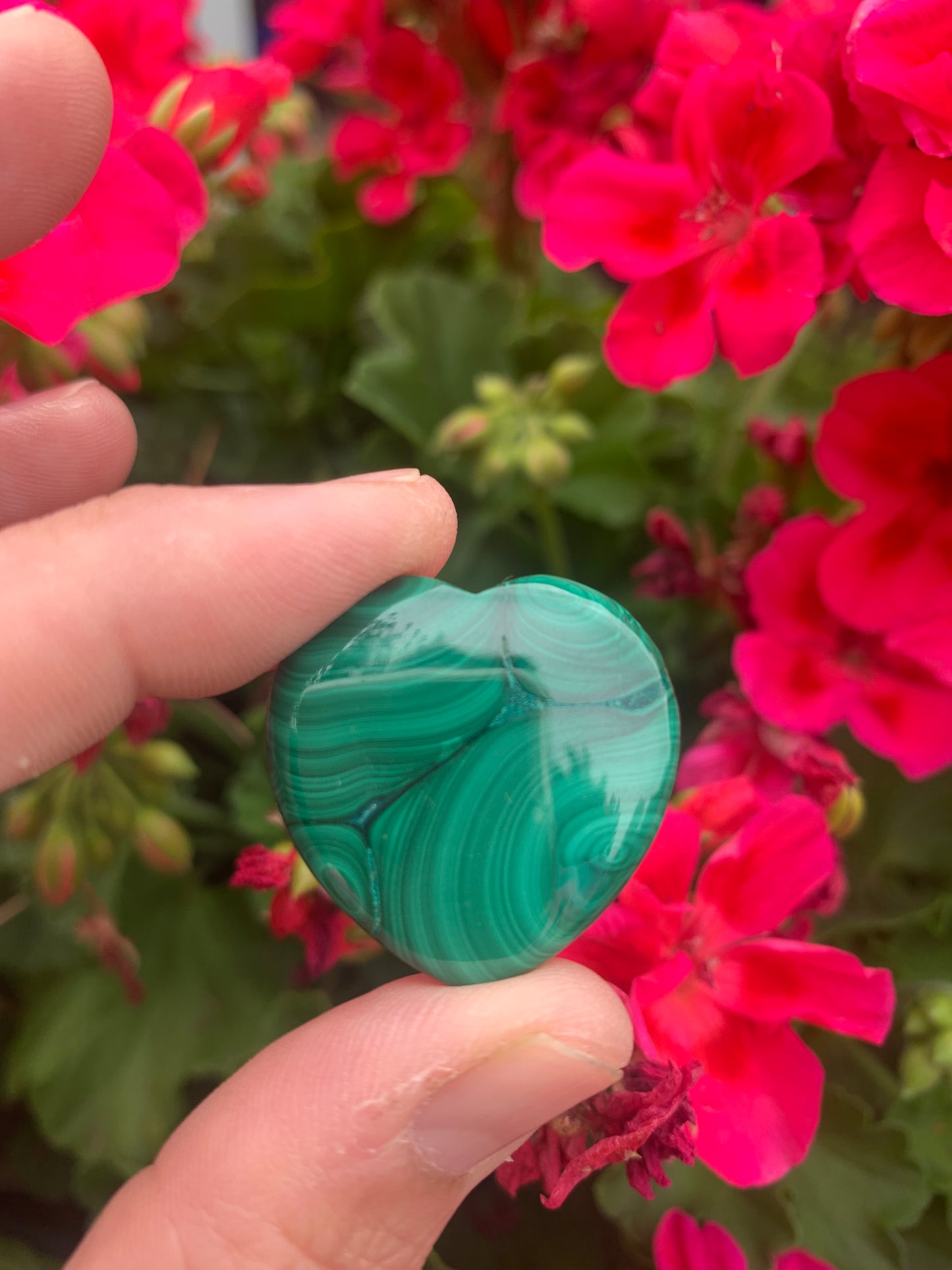 Malachite Heart Crystals