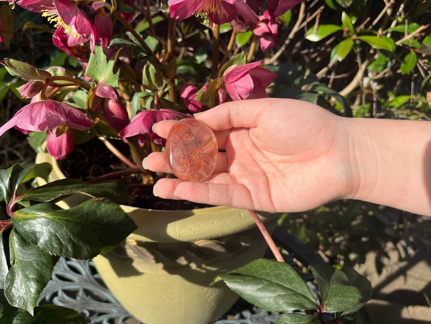 Hematoid Quartz (Fire Quartz) Palm Stones