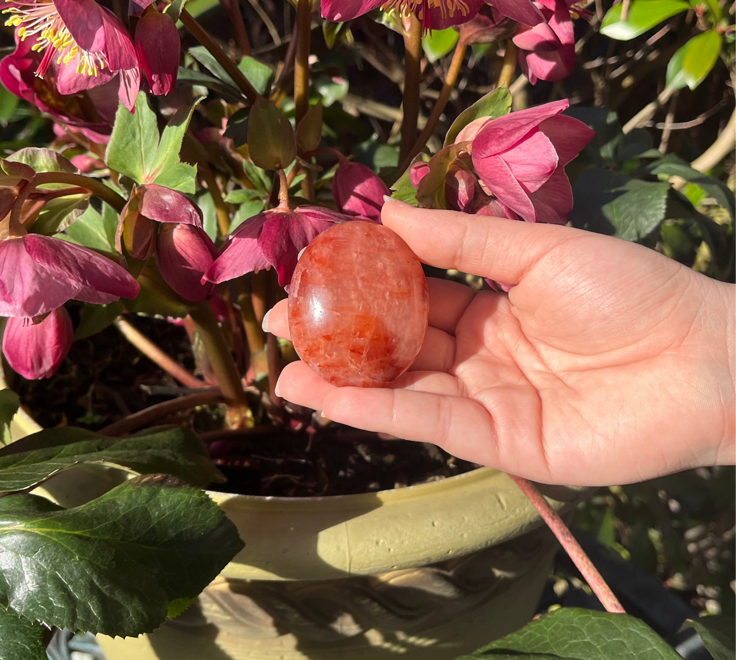 Hematoid Quartz (Fire Quartz) Palm Stones
