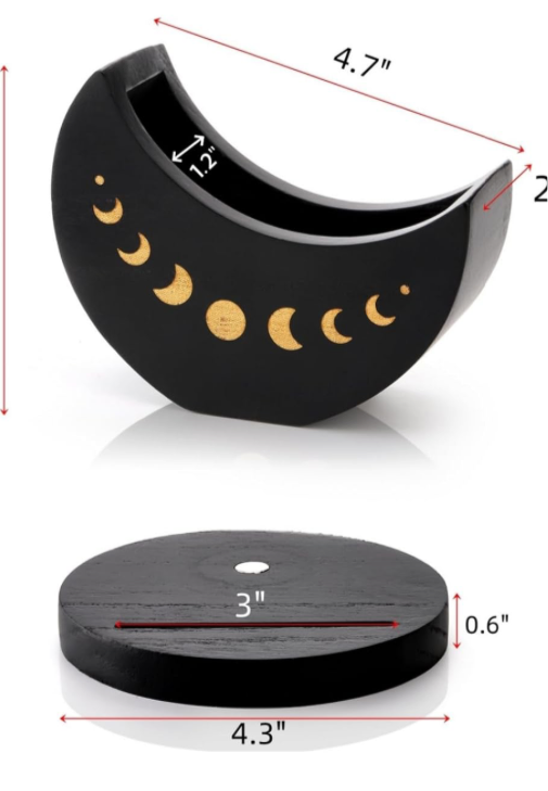 Crescent Moon Tarot Card Deck Holder with Moonlit Legends Oracle Cards