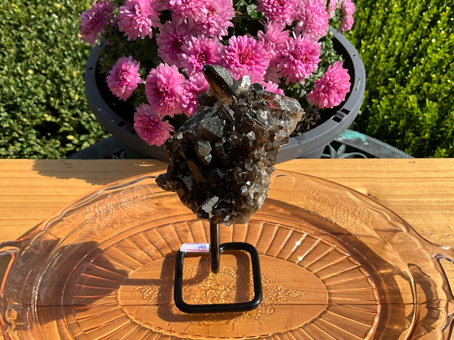 Smoky Quartz Specimen on Stand