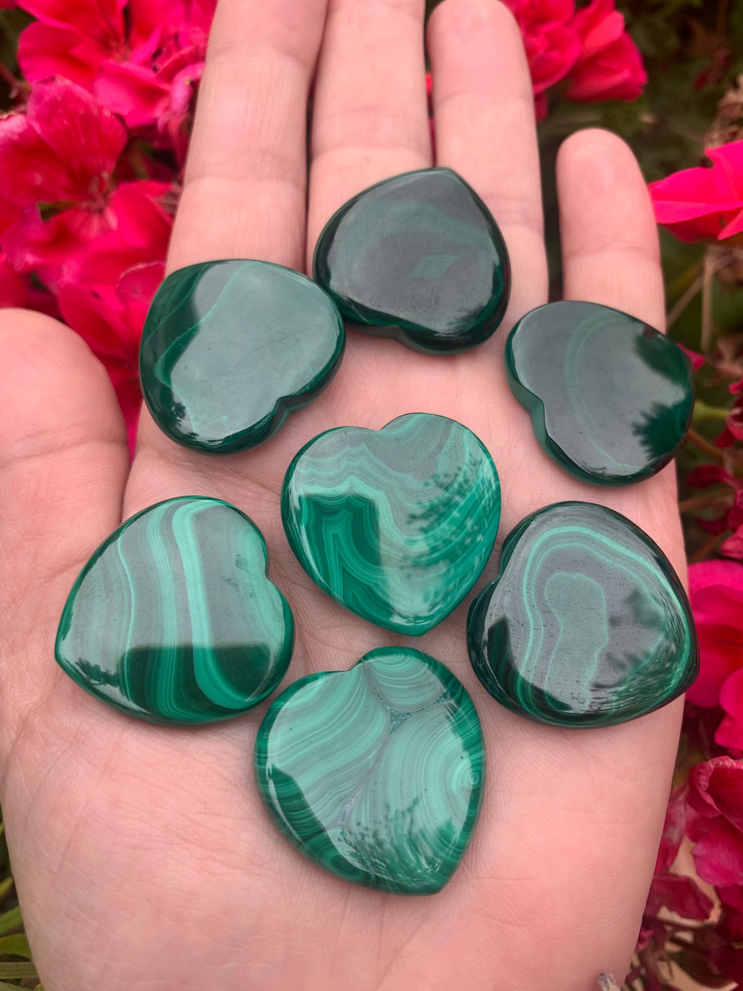Malachite Heart Crystals