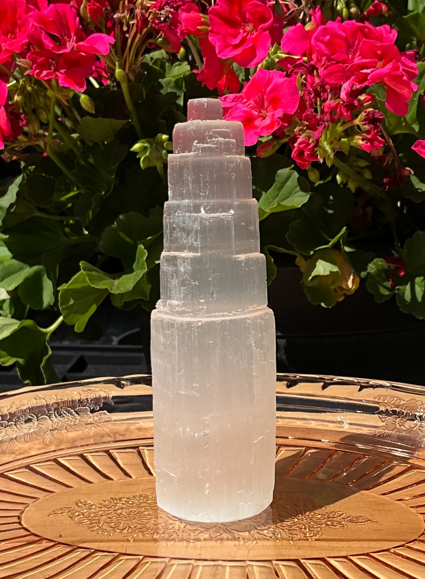 Selenite (Satin Spar) Cylinder Tower
