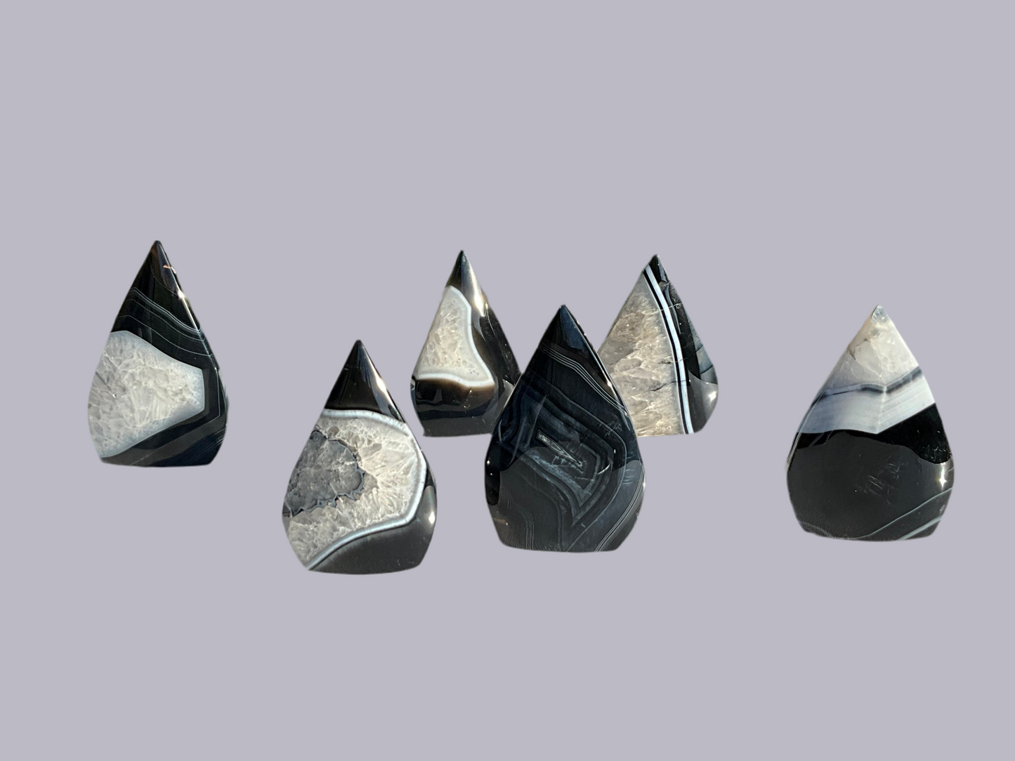 Banded Black Onyx Crystal Flames