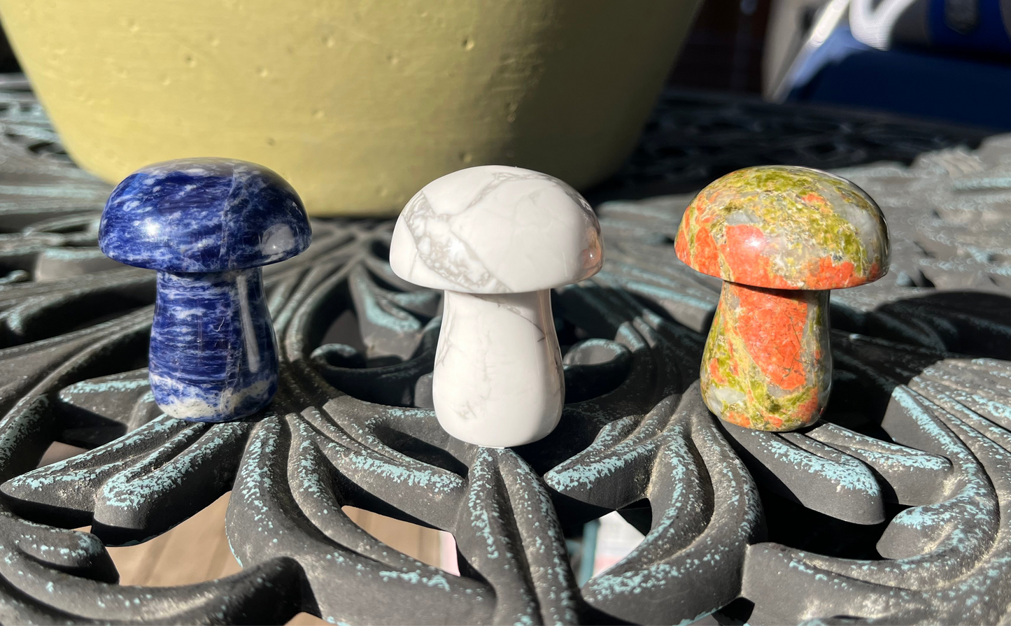 Crystal Mushroom Carvings