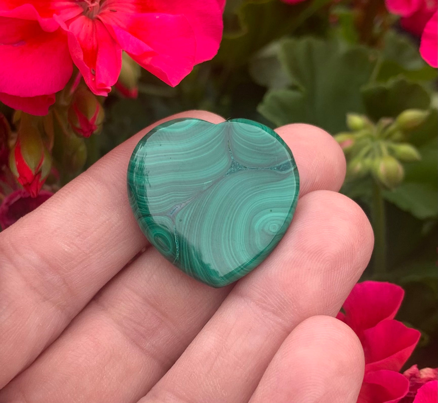Malachite Heart Crystals