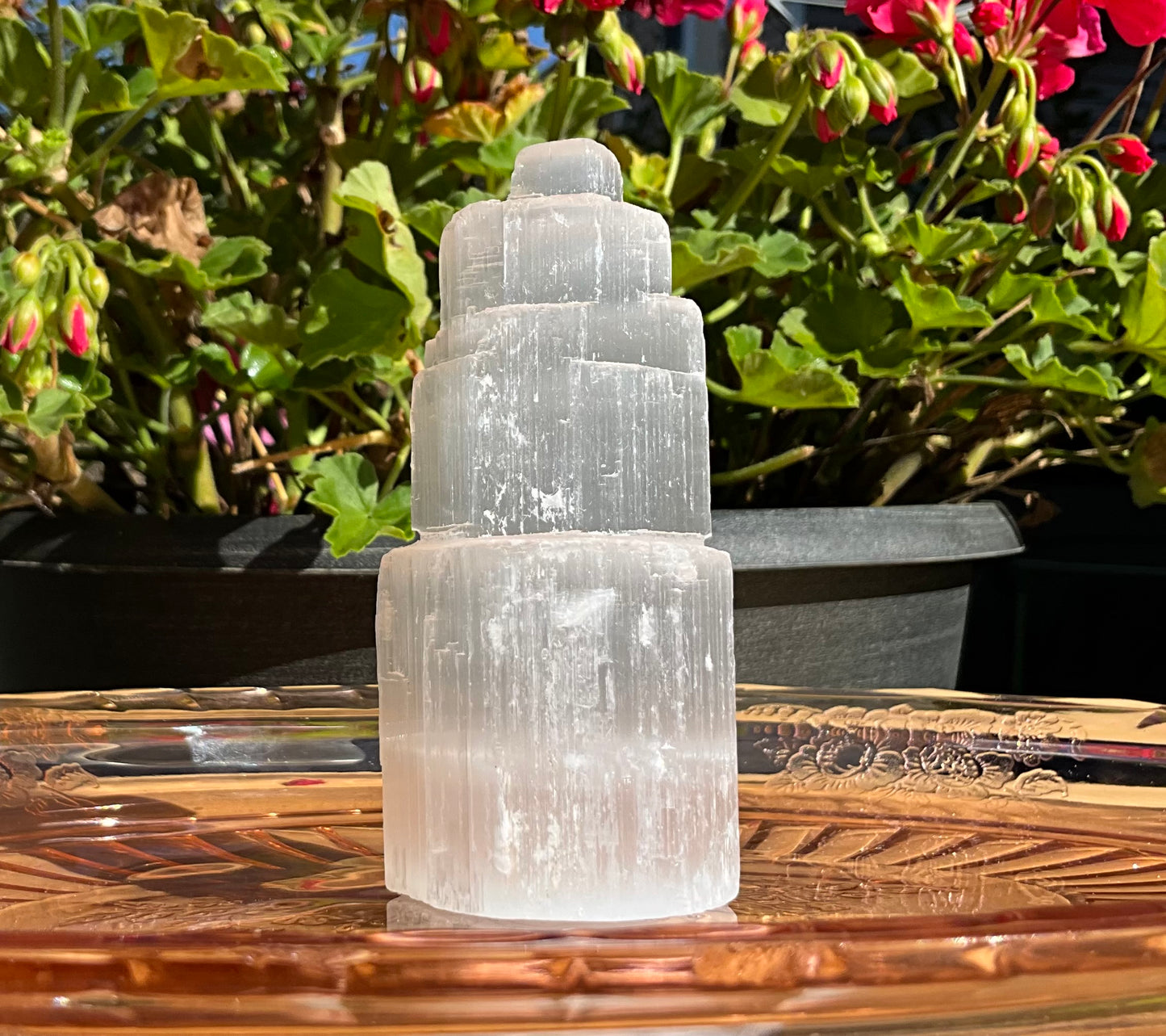 Selenite (Satin Spar) Cylinder Tower