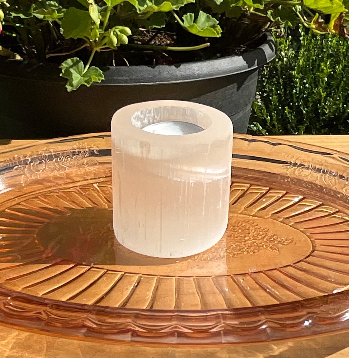 Selenite (Satin Spar) Candle Holders