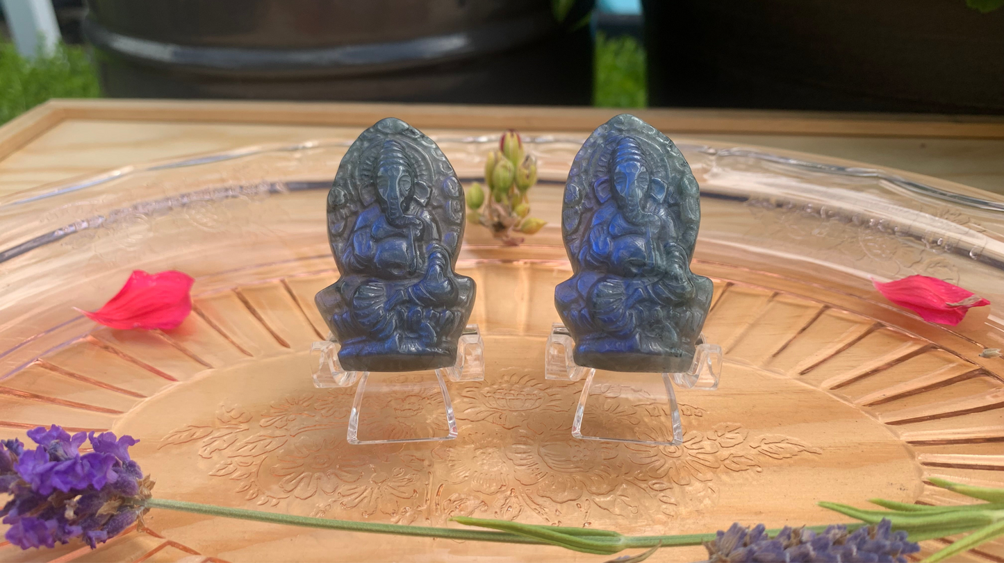 Labradorite Ganesha Carving