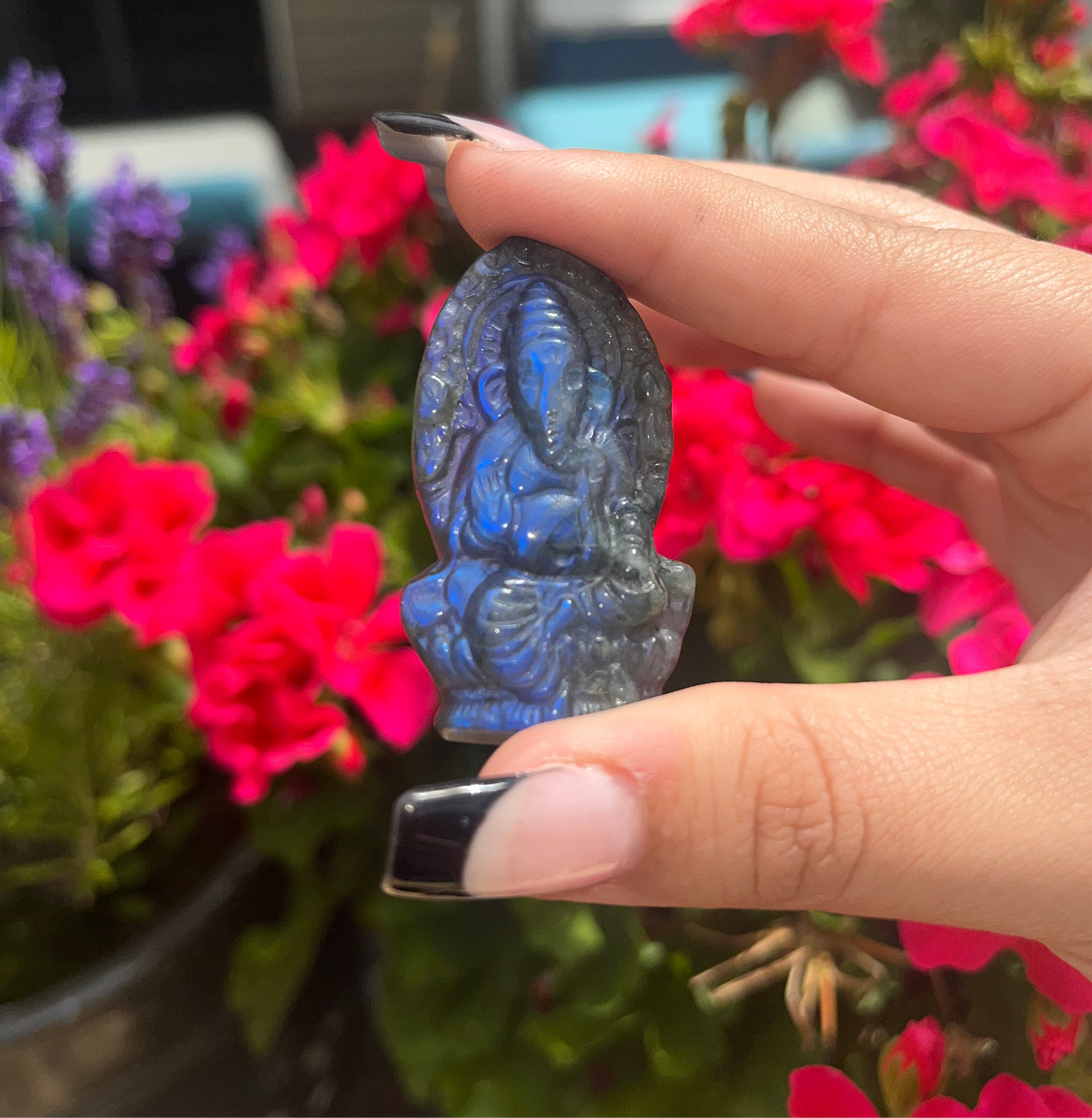 Labradorite Ganesha Carving