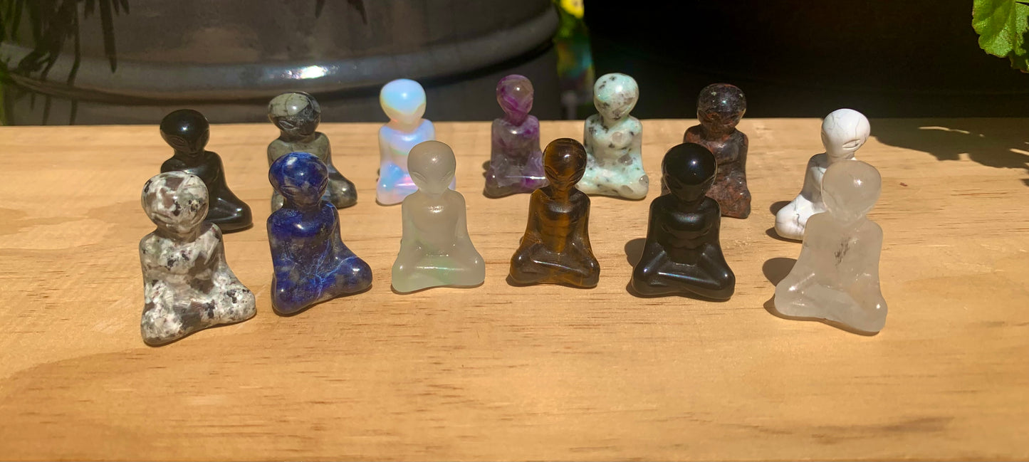 Mini Crystal Zen Alien Carvings