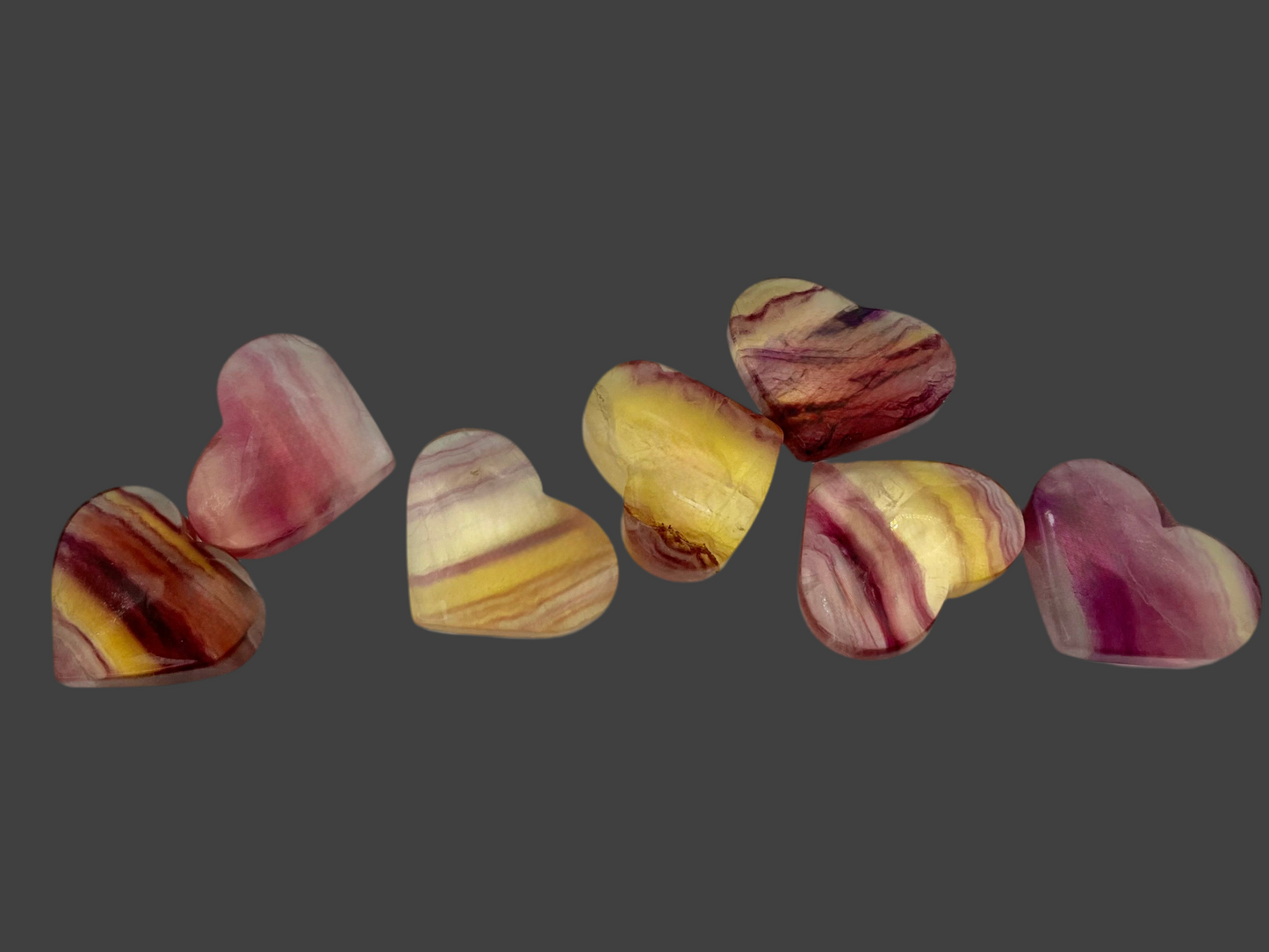 Rainbow Fluorite Hearts