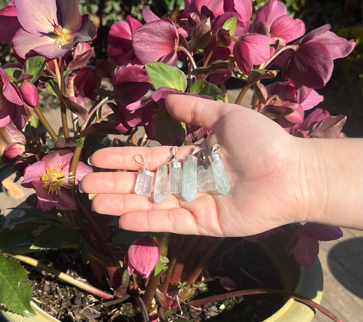 Aquamarine Crystal Pendants