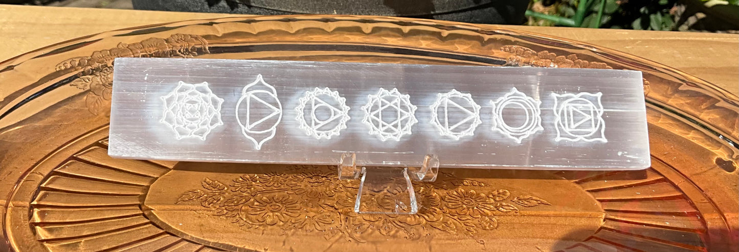 Selenite (Satin Spar) Chakra Charging Bar