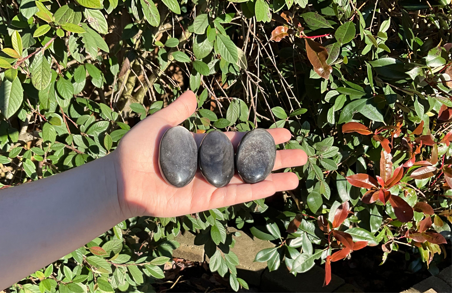Silver Sheen Obsidian Palm Stones