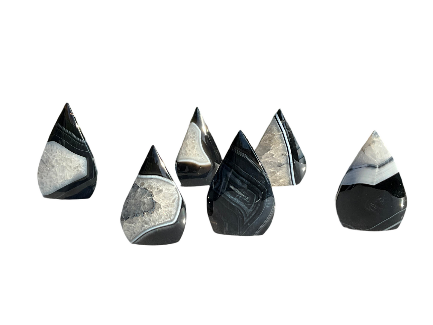 Banded Black Onyx Crystal Flames