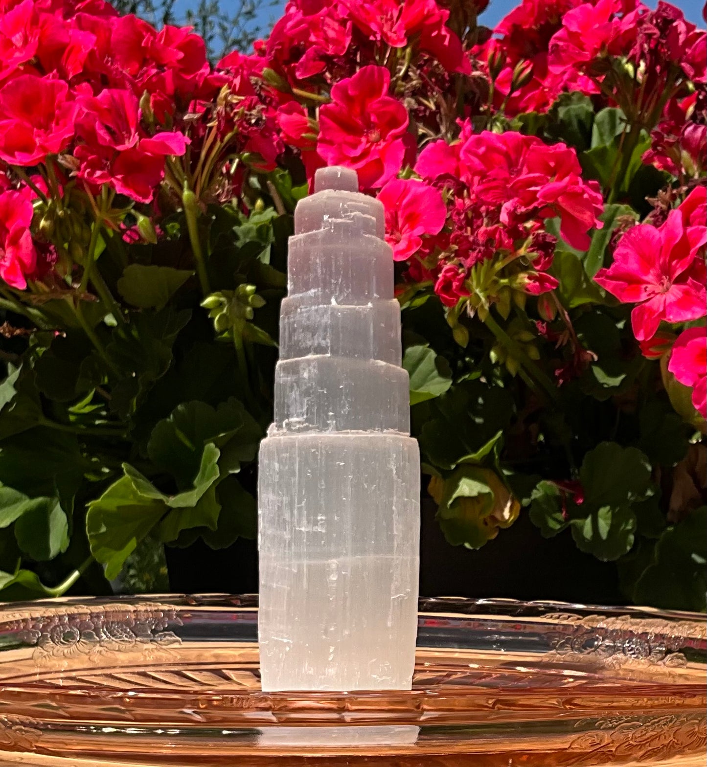 Selenite (Satin Spar) Cylinder Tower