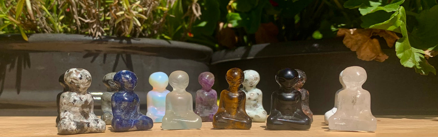 Mini Crystal Zen Alien Carvings