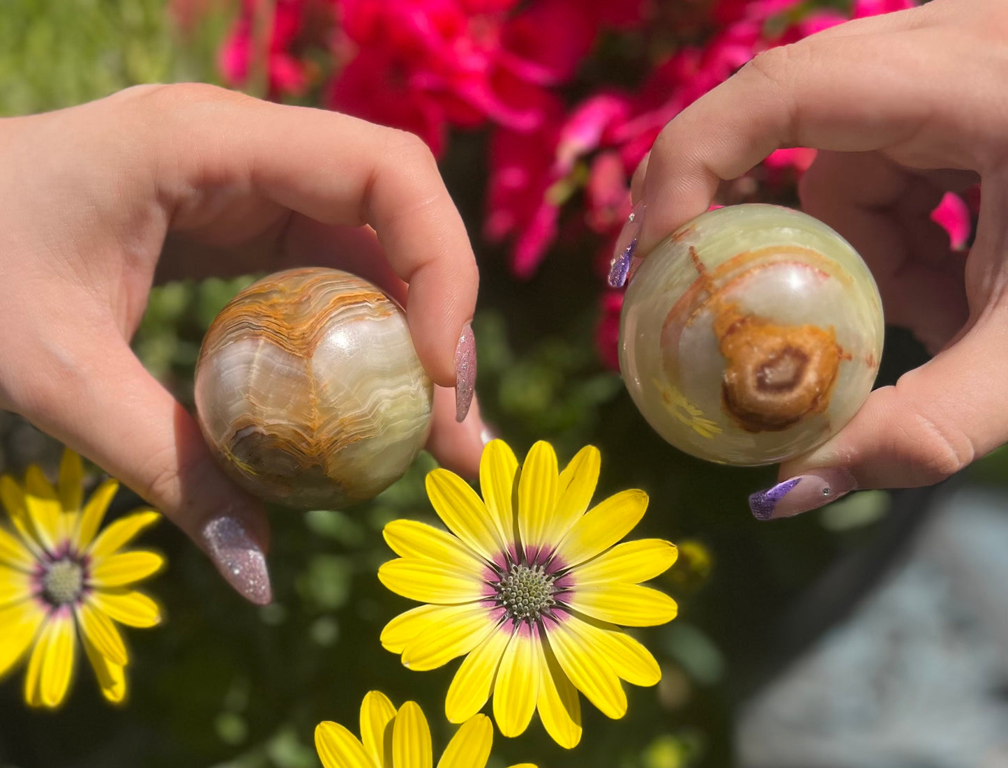 Green Onyx Spheres