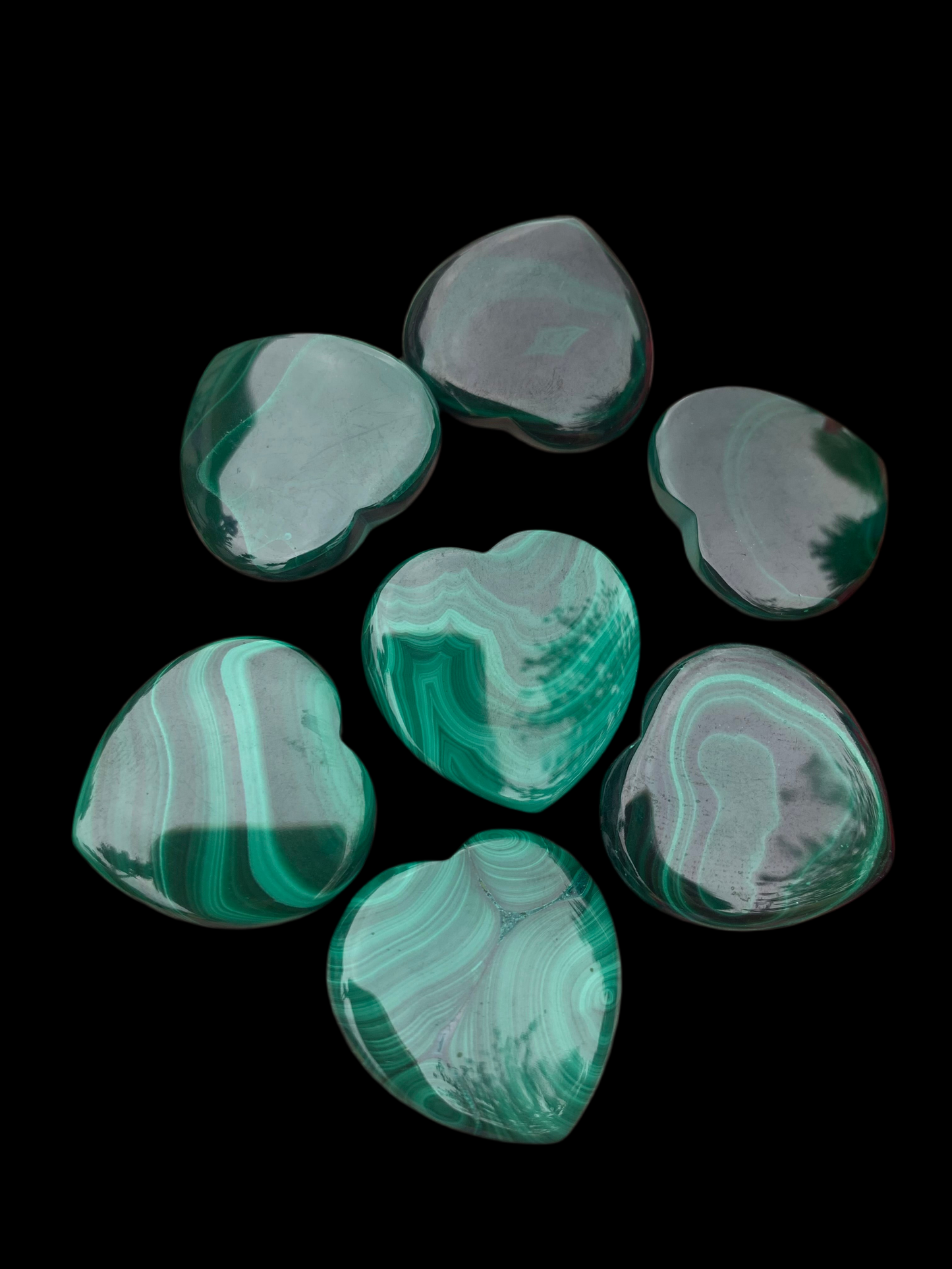 Malachite Heart Crystals