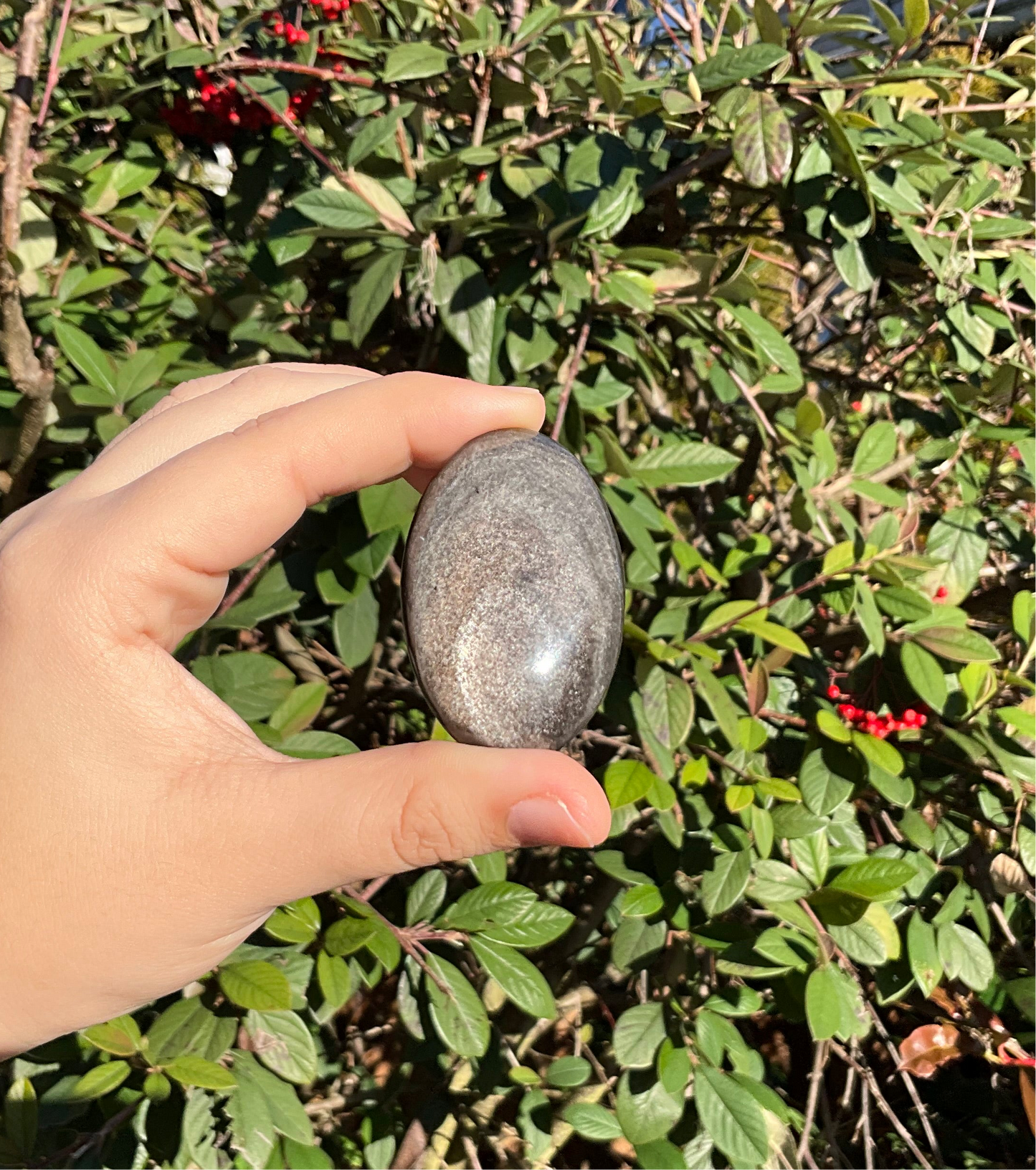 Silver Sheen Obsidian Palm Stones