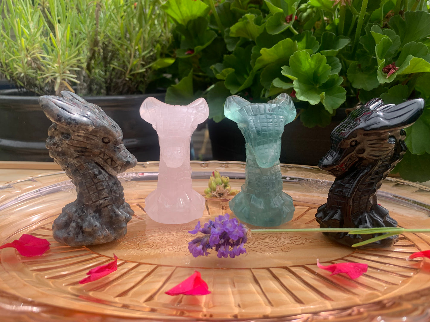 Crystal Dragon Carvings
