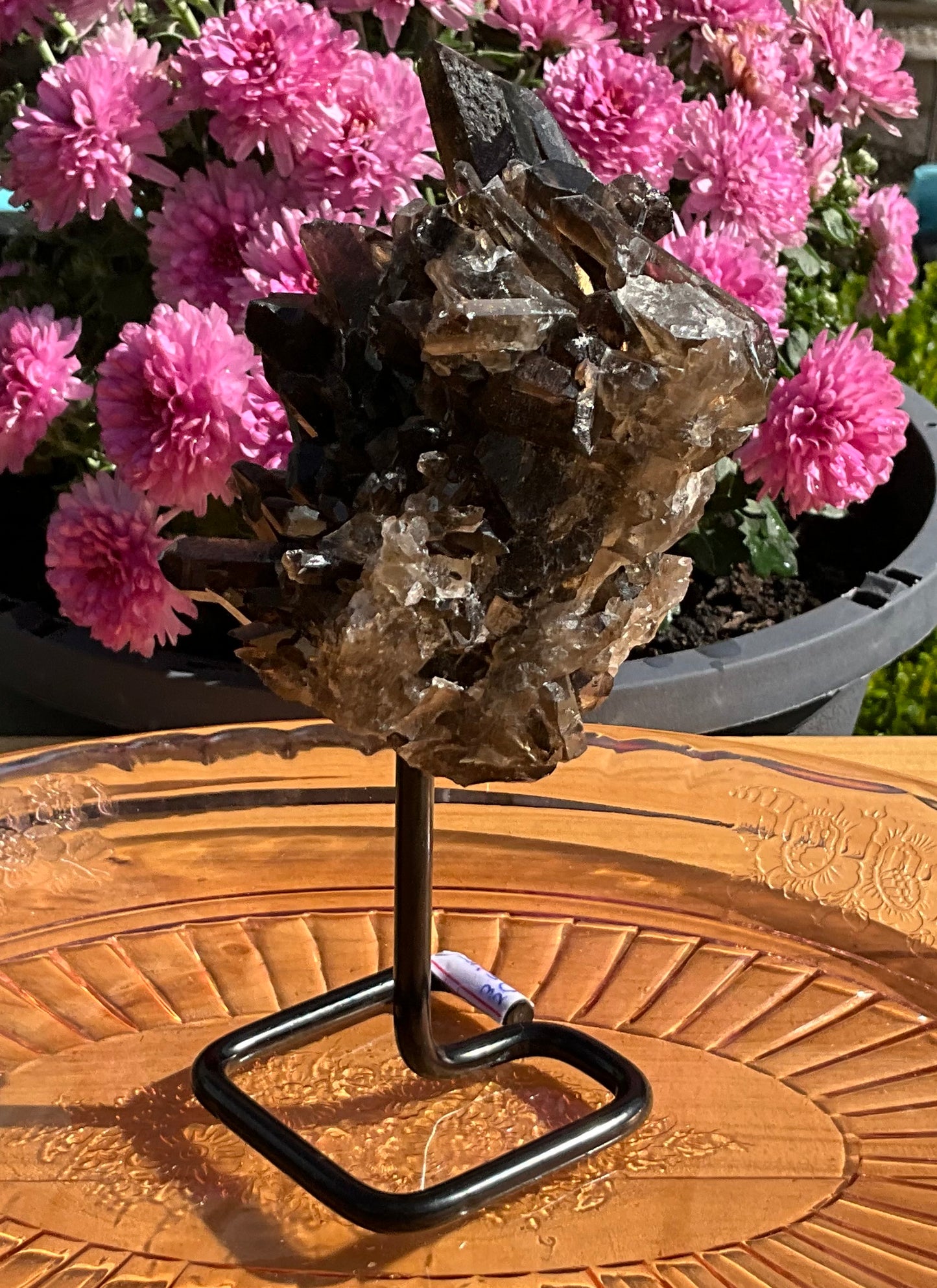 Smoky Quartz Specimen on Stand