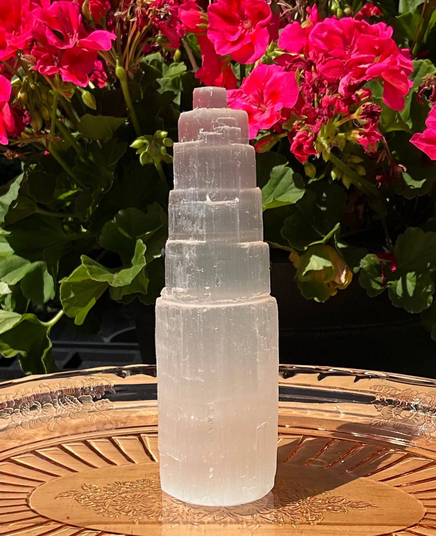 Selenite (Satin Spar) Cylinder Tower