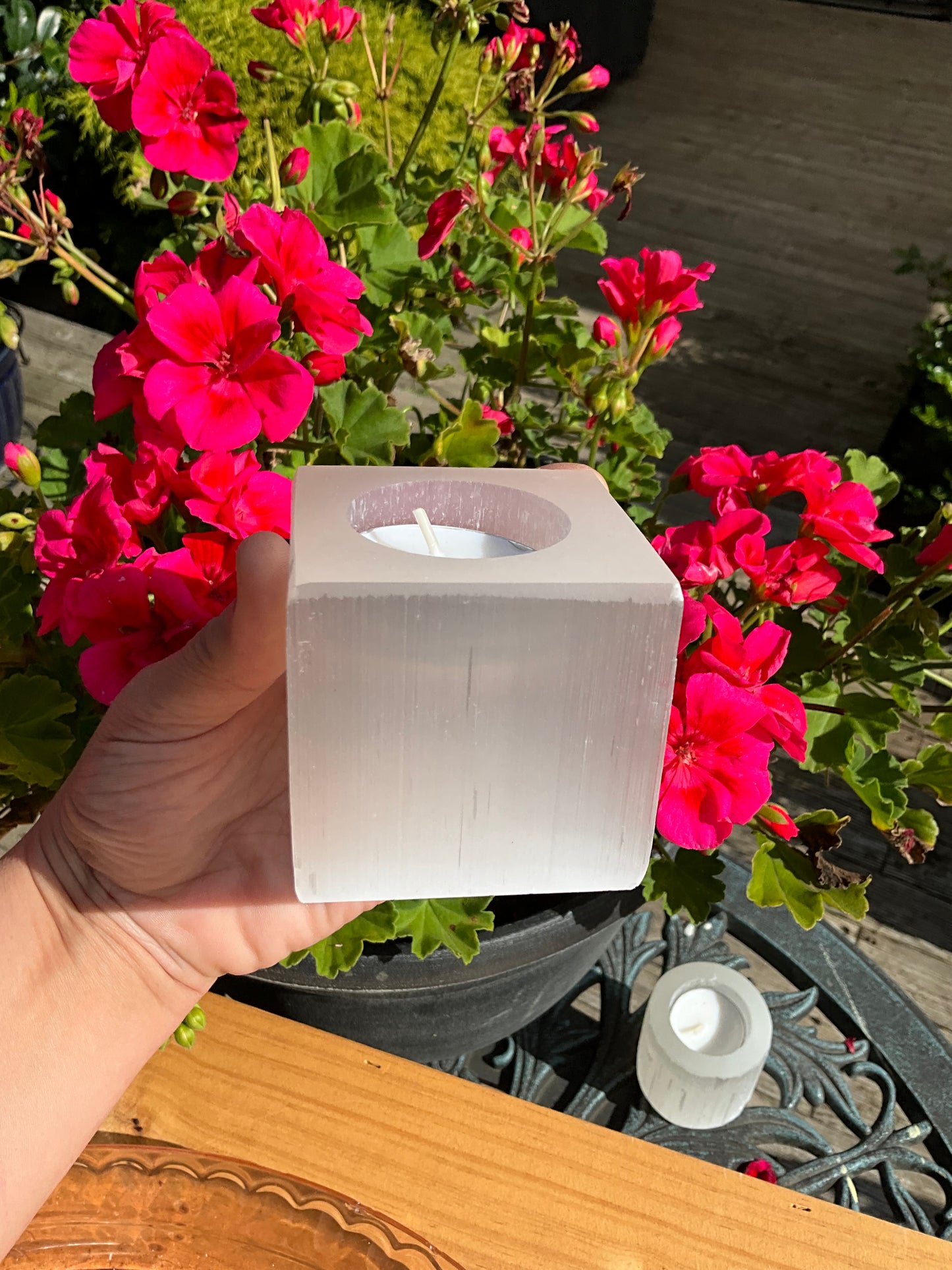 Selenite (Satin Spar) Candle Holders