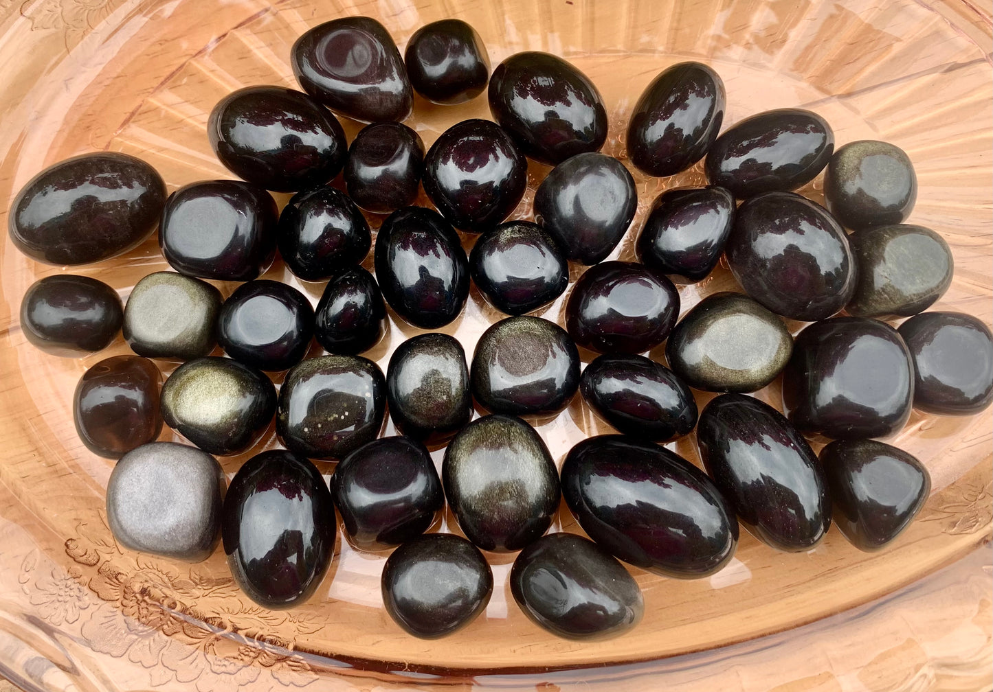 Silver Sheen Obsidian Tumbled Crystals