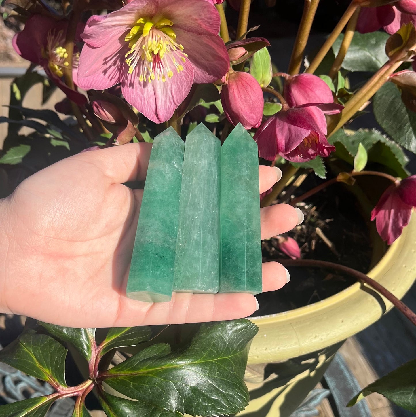 Green Strawberry Quartz Towers