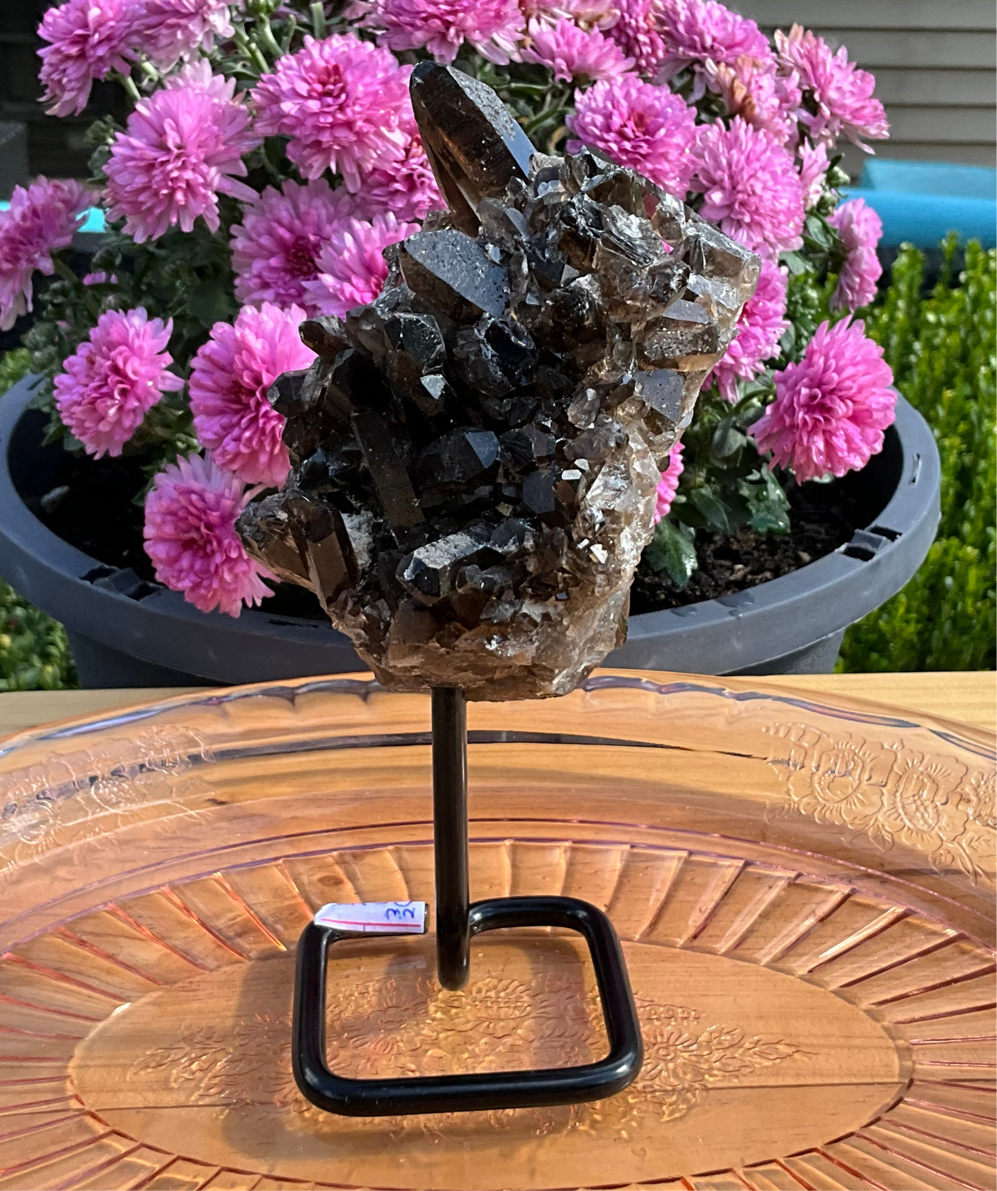 Smoky Quartz Specimen on Stand