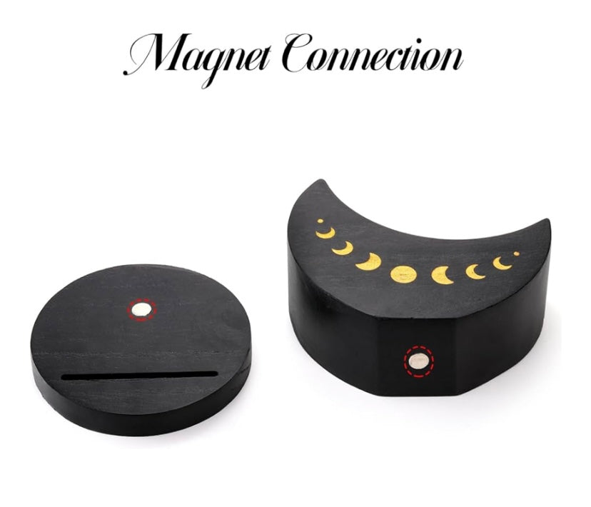 Crescent Moon Tarot Card Deck Holder with Moonlit Legends Oracle Cards