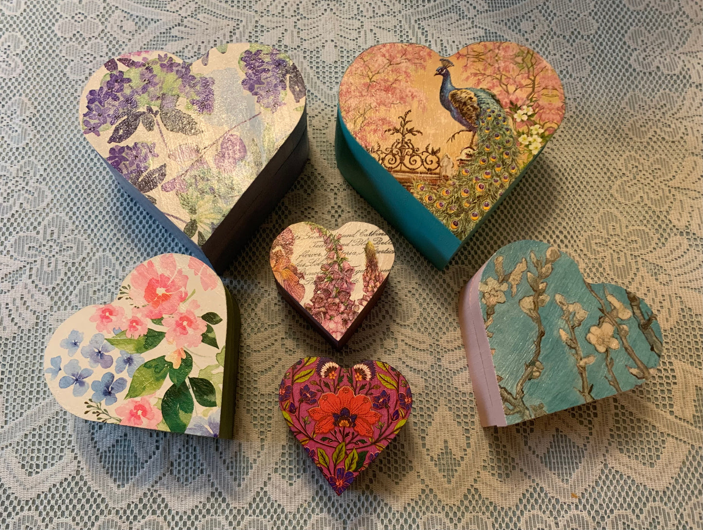Handcrafted Heart-Shaped Boxes with Crystals