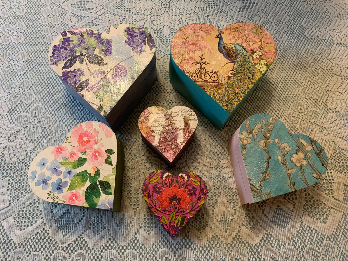 Handcrafted Heart-Shaped Boxes with Crystals