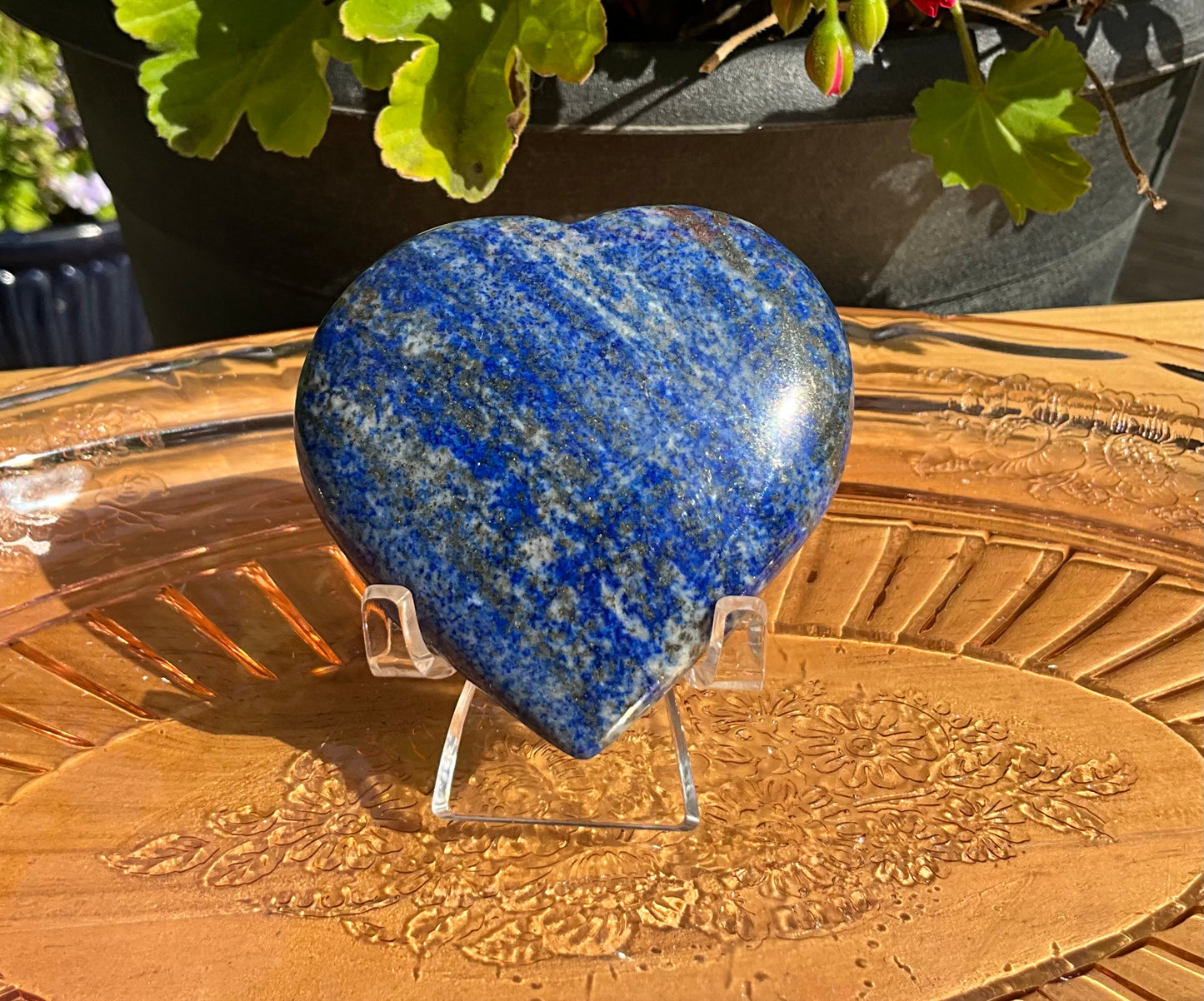 Lapis Lazuli Crystal Heart Carving