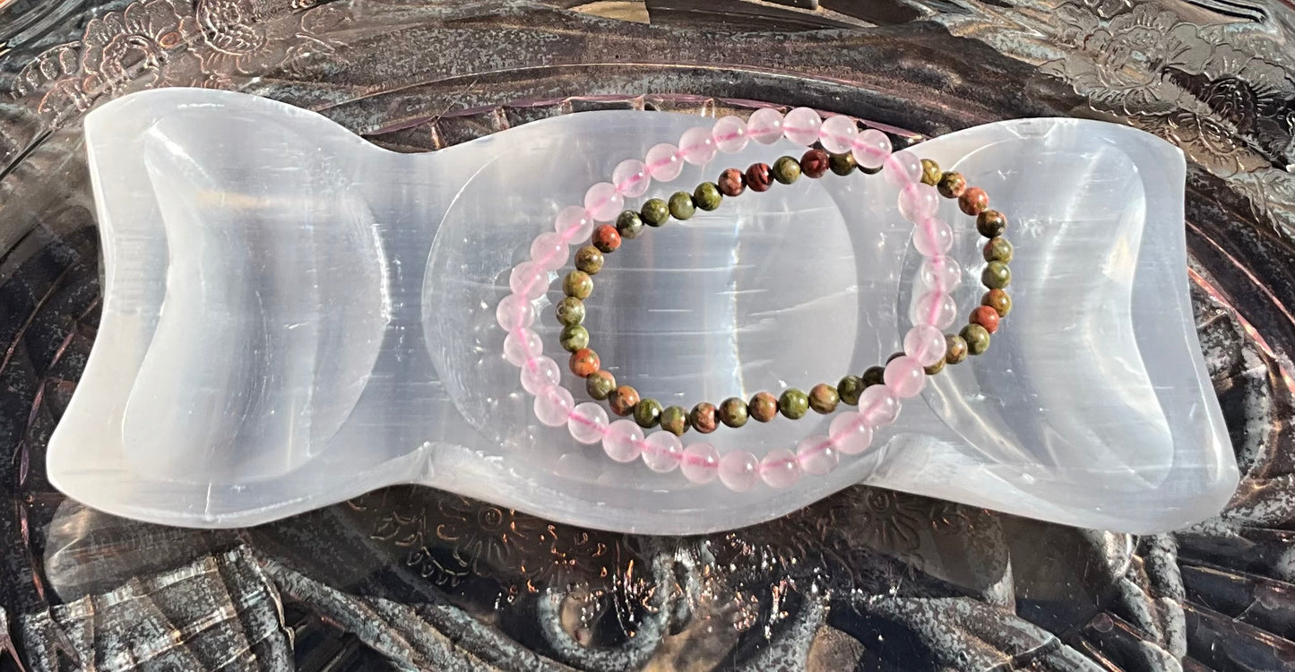 Selenite (Satin Spar) Triple Moon Bowl