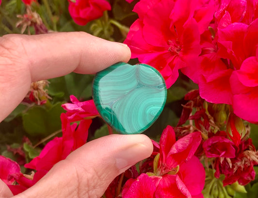 Malachite Heart Crystals
