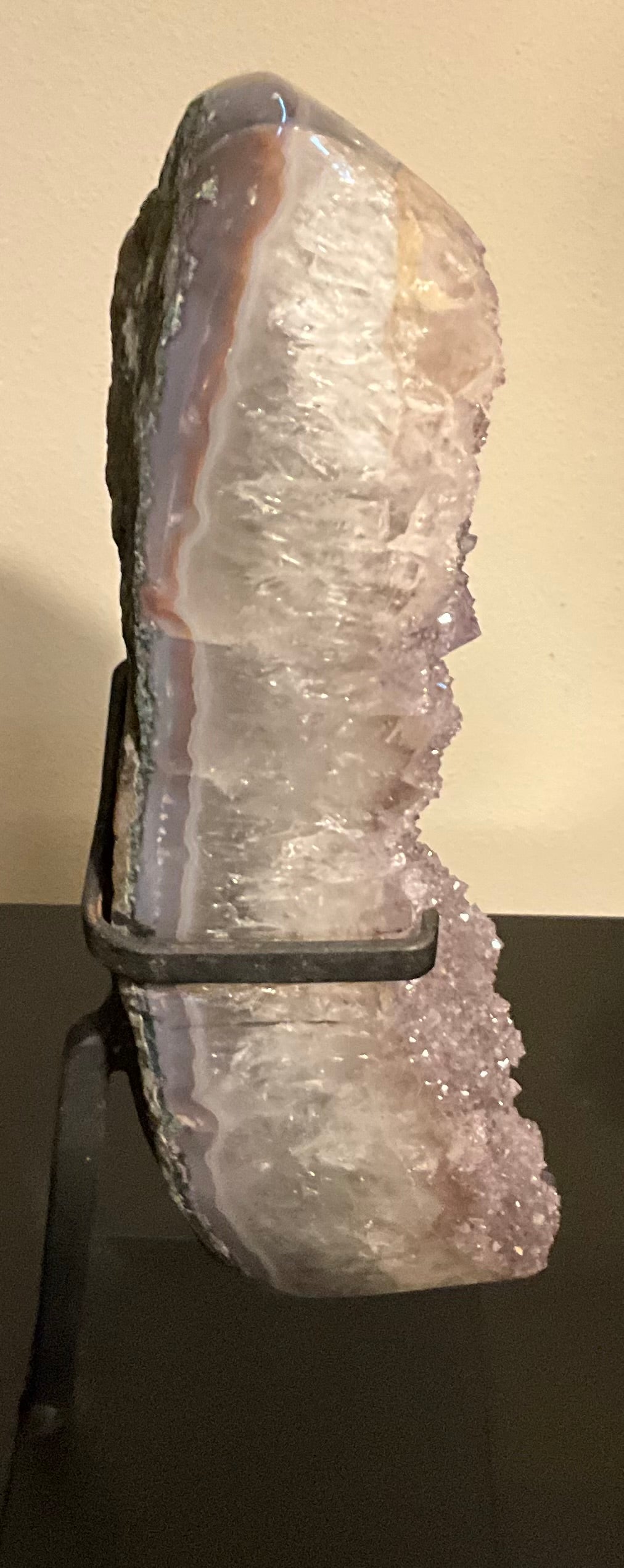 Large Brazilian Amethyst on Custom Stand